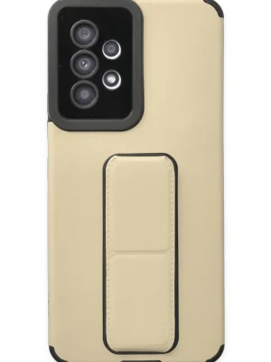 Newface Samsung Galaxy A53 5G Kılıf Mega Standlı Silikon - Gold