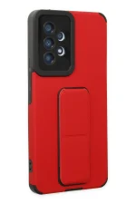 Newface Samsung Galaxy A53 5G Kılıf Mega Standlı Silikon - Kırmızı - Görsel 2