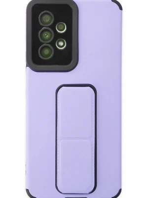 Newface Samsung Galaxy A53 5G Kılıf Mega Standlı Silikon - Lila