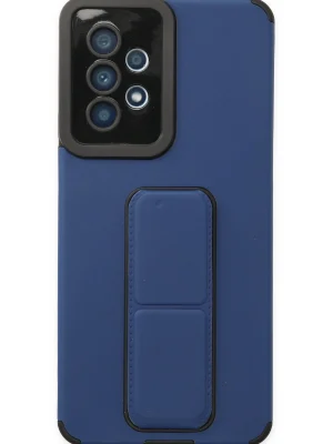 Newface Samsung Galaxy A53 5G Kılıf Mega Standlı Silikon - Mavi