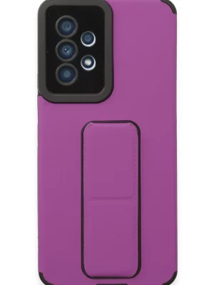 Newface Samsung Galaxy A53 5G Kılıf Mega Standlı Silikon - Mor