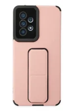 Newface Samsung Galaxy A53 5G Kılıf Mega Standlı Silikon - Pudra