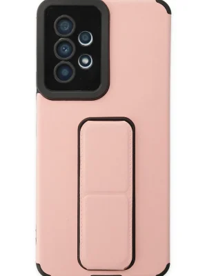 Newface Samsung Galaxy A53 5G Kılıf Mega Standlı Silikon - Pudra