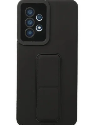 Newface Samsung Galaxy A53 5G Kılıf Mega Standlı Silikon - Siyah