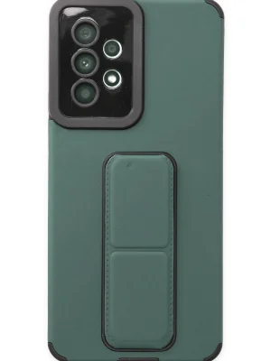 Newface Samsung Galaxy A53 5G Kılıf Mega Standlı Silikon - Yeşil