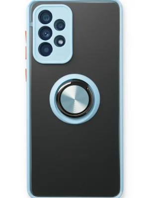 Newface Samsung Galaxy A53 5G Kılıf Montreal Yüzüklü Silikon Kapak - Buz Mavi