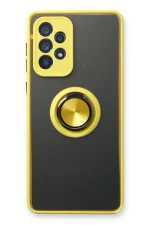 Newface Samsung Galaxy A53 5G Kılıf Montreal Yüzüklü Silikon Kapak - Sarı