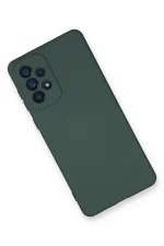 Newface Samsung Galaxy A53 5G Kılıf Nano içi Kadife Silikon - Koyu Yeşil - Görsel 3