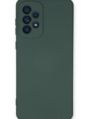 Newface Samsung Galaxy A53 5G Kılıf Nano içi Kadife Silikon - Koyu Yeşil