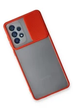 Newface Samsung Galaxy A53 5G Kılıf Palm Buzlu Kamera Sürgülü Silikon - Kırmızı - Görsel 3