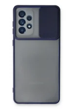 Newface Samsung Galaxy A53 5G Kılıf Palm Buzlu Kamera Sürgülü Silikon - Lacivert