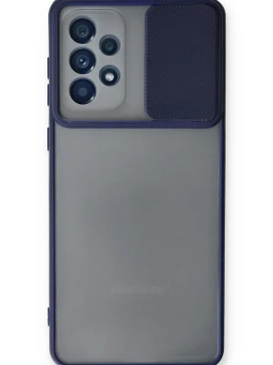 Newface Samsung Galaxy A53 5G Kılıf Palm Buzlu Kamera Sürgülü Silikon - Lacivert