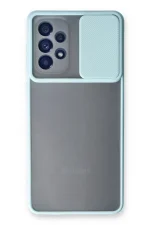 Newface Samsung Galaxy A53 5G Kılıf Palm Buzlu Kamera Sürgülü Silikon - Turkuaz