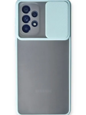 Newface Samsung Galaxy A53 5G Kılıf Palm Buzlu Kamera Sürgülü Silikon - Turkuaz