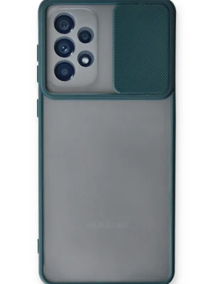 Newface Samsung Galaxy A53 5G Kılıf Palm Buzlu Kamera Sürgülü Silikon - Yeşil