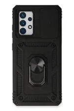 Newface Samsung Galaxy A53 5G Kılıf Pars Lens Yüzüklü Silikon - Siyah