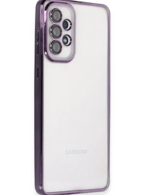 Newface Samsung Galaxy A53 5G Kılıf Razer Lensli Silikon - Mor