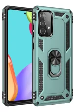 Newface Samsung Galaxy A53 5G Kılıf Sofya Yüzüklü Silikon Kapak - Yeşil