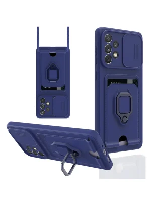 Newface Samsung Galaxy A53 5G Kılıf Zuma Kartvizitli Yüzüklü Silikon - Lacivert