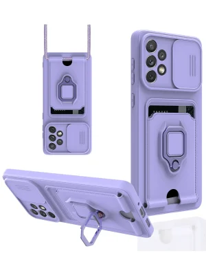 Newface Samsung Galaxy A53 5G Kılıf Zuma Kartvizitli Yüzüklü Silikon - Lila