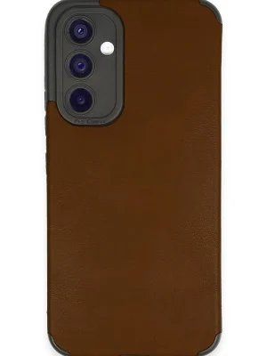 Newface Samsung Galaxy A54 5G Kılıf Loop Deri Silikon - Kahverengi