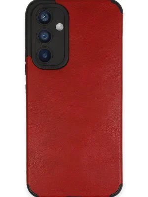 Newface Samsung Galaxy A54 5G Kılıf Loop Deri Silikon - Kırmızı