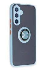 Newface Samsung Galaxy A54 5G Kılıf Montreal Yüzüklü Silikon Kapak - Buz Mavi - Görsel 2