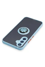 Newface Samsung Galaxy A54 5G Kılıf Montreal Yüzüklü Silikon Kapak - Buz Mavi - Görsel 4