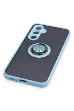 Newface Samsung Galaxy A54 5G Kılıf Montreal Yüzüklü Silikon Kapak - Buz Mavi - Görsel 5