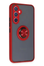 Newface Samsung Galaxy A54 5G Kılıf Montreal Yüzüklü Silikon Kapak - Kırmızı - Görsel 2