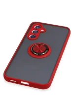 Newface Samsung Galaxy A54 5G Kılıf Montreal Yüzüklü Silikon Kapak - Kırmızı - Görsel 5