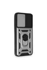 Newface Samsung Galaxy A54 5G Kılıf Pars Lens Yüzüklü Silikon - Gümüş - Görsel 2