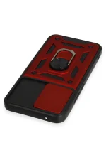 Newface Samsung Galaxy A54 5G Kılıf Pars Lens Yüzüklü Silikon - Kırmızı - Görsel 4