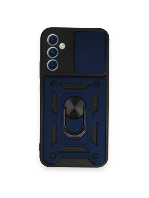 Newface Samsung Galaxy A54 5G Kılıf Pars Lens Yüzüklü Silikon - Lacivert