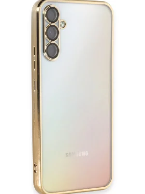 Newface Samsung Galaxy A54 5G Kılıf Razer Lensli Silikon - Gold