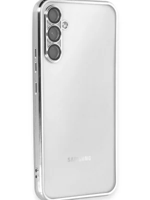 Newface Samsung Galaxy A54 5G Kılıf Razer Lensli Silikon - Gümüş