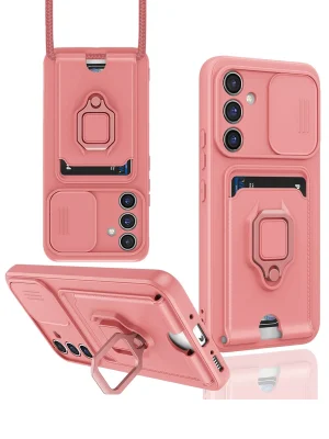 Newface Samsung Galaxy A54 5G Kılıf Zuma Kartvizitli Yüzüklü Silikon - Pembe