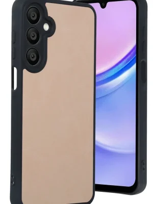 Newface Samsung Galaxy A55 5G Kılıf Aras Deri Kapak - Pudra