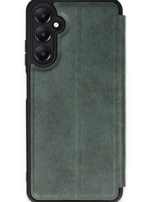 Newface Samsung Galaxy A55 5G Kılıf Flip Cover - Koyu Yeşil