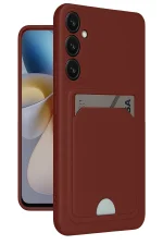 Newface Samsung Galaxy A55 5G Kılıf Kelvin Kartvizitli Silikon - Bordo