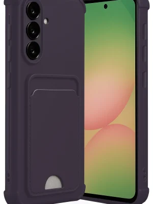 Newface Samsung Galaxy A55 5G Kılıf Kelvin Kartvizitli Silikon - Derin Mor