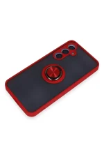 Newface Samsung Galaxy A55 5G Kılıf Montreal Yüzüklü Silikon Kapak - Kırmızı - Görsel 4