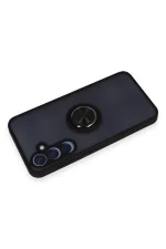 Newface Samsung Galaxy A55 5G Kılıf Montreal Yüzüklü Silikon Kapak - Siyah - Görsel 3