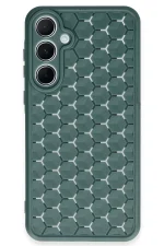 Newface Samsung Galaxy A55 5G Kılıf Petek Silikon Kapak - Koyu Yeşil