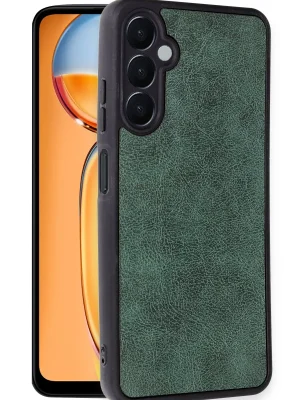Newface Samsung Galaxy A56 Kılıf Aras Deri Kapak - Koyu Yeşil