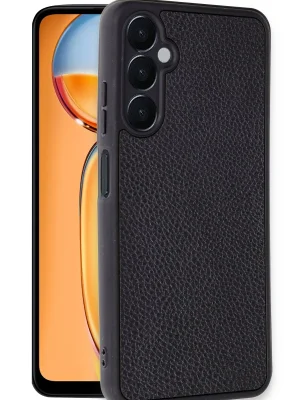 Newface Samsung Galaxy A56 Kılıf Aras Deri Kapak - Siyah