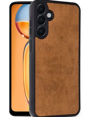 Newface Samsung Galaxy A56 Kılıf Aras Deri Kapak - Taba