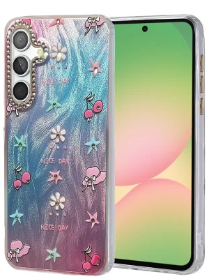 Newface Samsung Galaxy A56 Kılıf Blade Aynalı Desenli Kapak - Desen 4