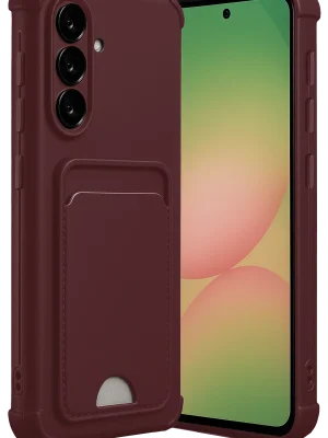 Newface Samsung Galaxy A56 Kılıf Kelvin Kartvizitli Silikon - Bordo