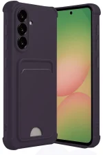 Newface Samsung Galaxy A56 Kılıf Kelvin Kartvizitli Silikon - Derin Mor